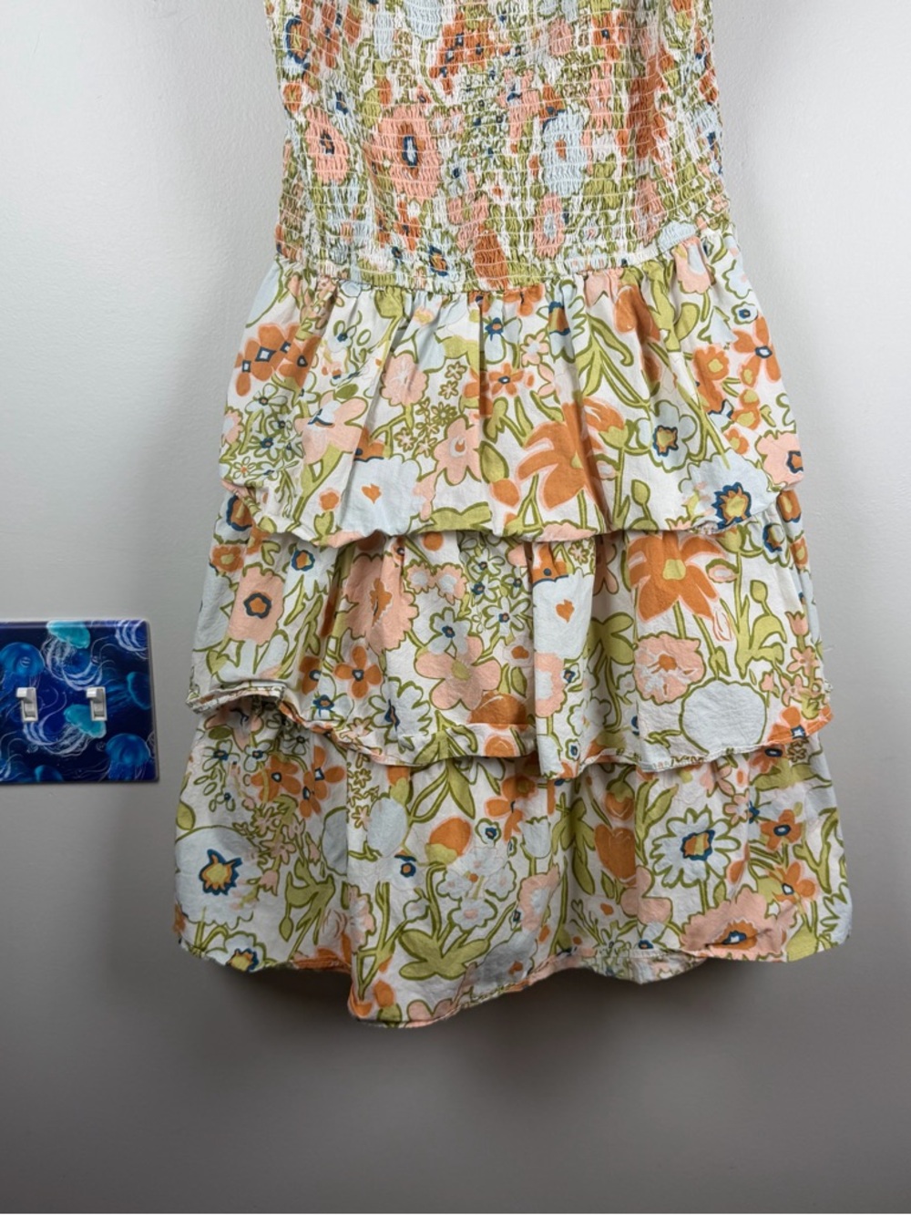 Cleobella Tamara Mini Tank Dress in Retro Floral Medium Smocked Festival Summer - Picture 7 of 11